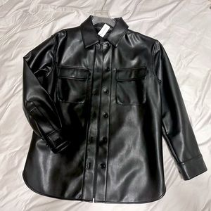Banana Republic Vegan Leather Shirt Jacket NWT